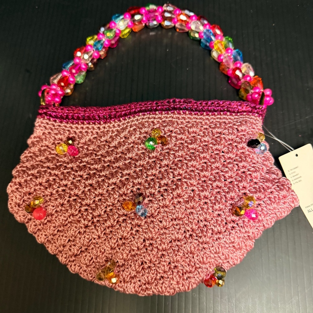 Hand woven and hand beaded handbag